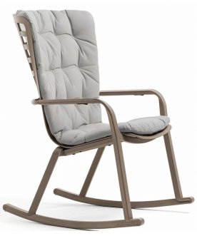Кресло-качалка пластиковое с подушкой Folio тортора / серый