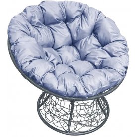 Кресло из ротанга Папасан Р110Н серый / серый