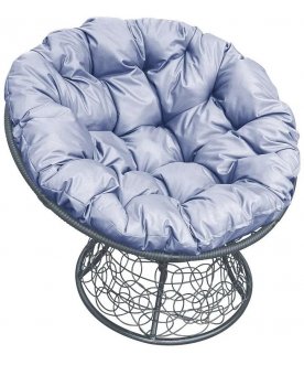 Кресло из ротанга Папасан Р110Н серый / серый