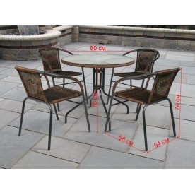 Обеденный комплект Николь-1B TLH-037BR2/080RR-D80 4+1