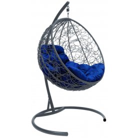 Подвесное кресло Круг серый / синий