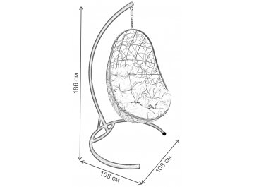 Подвесное кресло Овал из ротанга