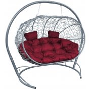 серый / бордовый