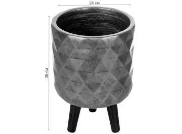 Кашпо Даймонд DMND-RND-24-SLV