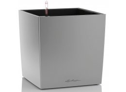Кашпо Lechuza 16368 CUBE 40 серебристый металлик