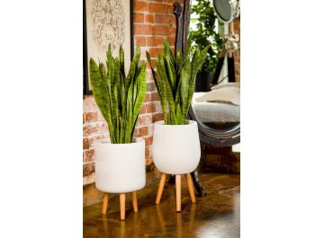 Кашпо Страйп Круглое с Подставкой D30 H53 WSTRIP30-AW