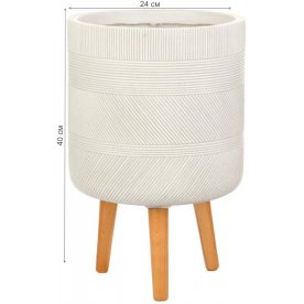 Кашпо Страйп Круглое с Подставкой S D24 H40 WSTRIP24-AW