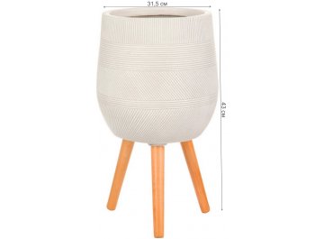 Кашпо Страйп Овальное с Подставкой D31.5 H43 WSTRIPR31-AW