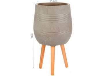 Кашпо Страйп Овальное с Подставкой D31.5 H43 WSTRIPR31-T