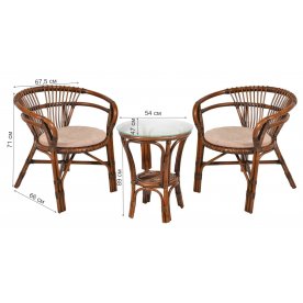 Комплект кофейный Virginiya 2+1 темный браун