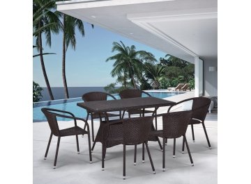 Обеденный комплект 6+1 T198D Y137C-W53 6Pcs плетеный