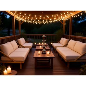 Диван деревянный трехместный с подушками Denmark натуральный / льняной бежевый