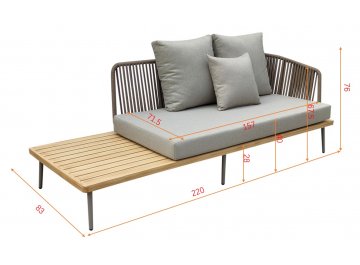 Металлический диван Bayley 129KN-03046 правый