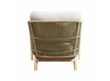 Кресло деревянное плетеное с подушками Talara бежевый / лен