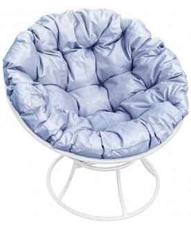 Металлическое кресло Папасан белый / серый