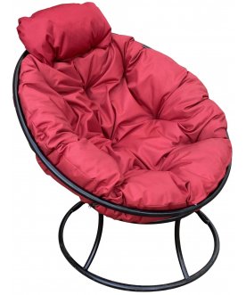 Металлическое кресло Папасан мини черный / красный