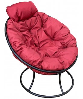 Металлическое кресло Папасан мини черный / красный