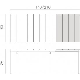 Стол металлический раздвижной Rio Alu 140 Extensibile белый