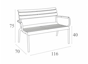 Диван пластиковый Paris Lounge