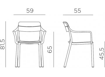 Кресло пластиковое Cassia бургунди