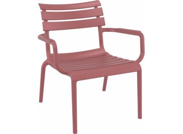 Кресло лаунж пластиковое Paris Lounge марсала