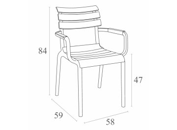 Кресло пластиковое Paris бежевый