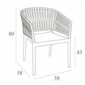 Кресло пластиковое Portofino черный / бежевый