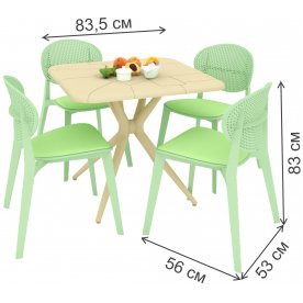 Обеденный комплект из пластика SHT-DS141