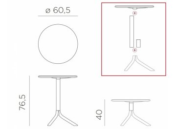 Стол пластиковый обеденный Spritz + Spritz Mini голубой