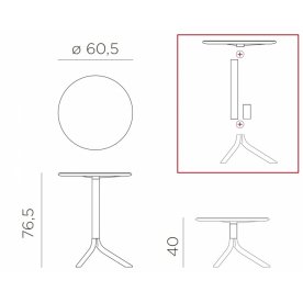 Стол пластиковый обеденный Spritz + Spritz Mini красный