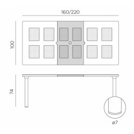 Стол пластиковый раздвижной Libeccio антрацит