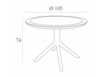 Стол пластиковый Sky Table Ø105 белый