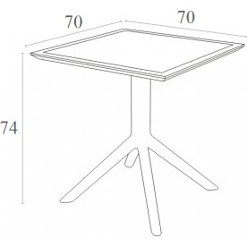 Стол пластиковый Sky Table 70 черный