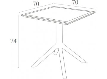 Стол пластиковый Sky Table 70