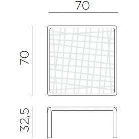 Столик пластиковый кофейный Komodo Tavolino агава