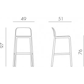 Стул пластиковый барный Faro белый