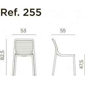 Стул пластиковый Doga Bistrot антрацит