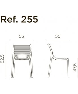 Стул пластиковый Doga Bistrot белый