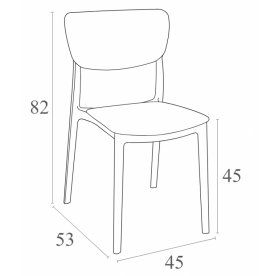 Стул пластиковый Monna красный