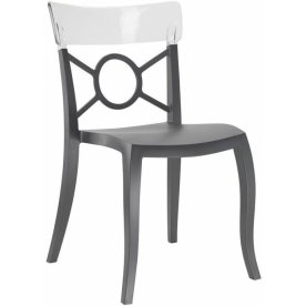 Стул пластиковый Opera-S антрацит / прозрачный