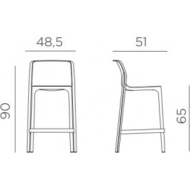 Стул пластиковый полубарный Net Stool Mini горчичный