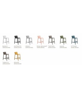 Стул пластиковый полубарный Trill Stool Mini горчичный