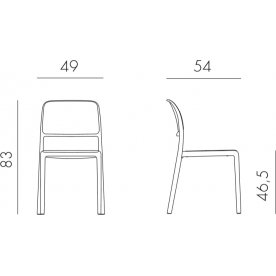 Стул пластиковый Riva Bistrot антрацит