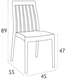 Стул пластиковый Soho темно-серый / темно-серый