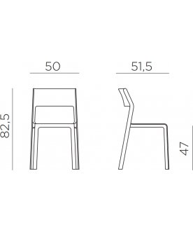 Стул пластиковый Trill Bistrot антрацит