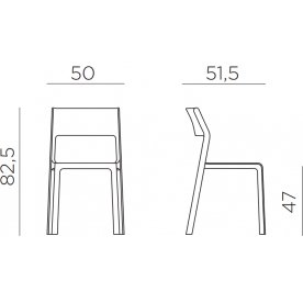 Стул пластиковый Trill Bistrot горчичный