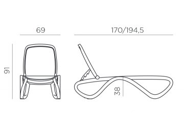 Шезлонг-лежак Omega