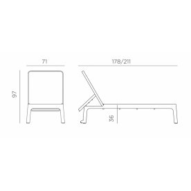 Шезлонг-лежак пластиковый Plano бежевый