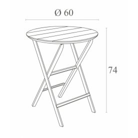 Стол пластиковый складной Helen Folding Table Ø60 черный