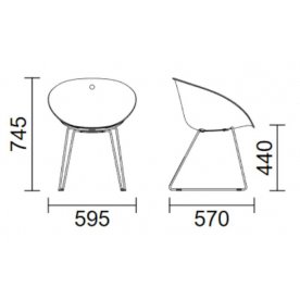 Пластиковый стул на полозьях Gliss